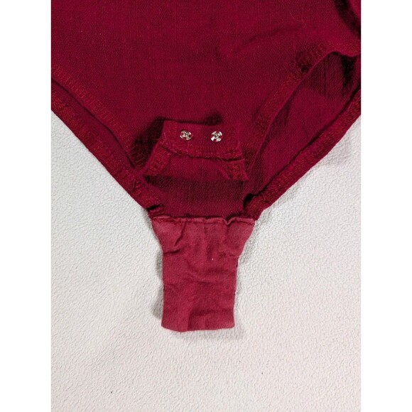 Intimately Free People Womens Maroon Lace Up Neck One-Piece Bodysuit Size XS - Picture 4 of 7